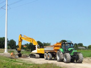 Tijdelijke bouwweg opruimen